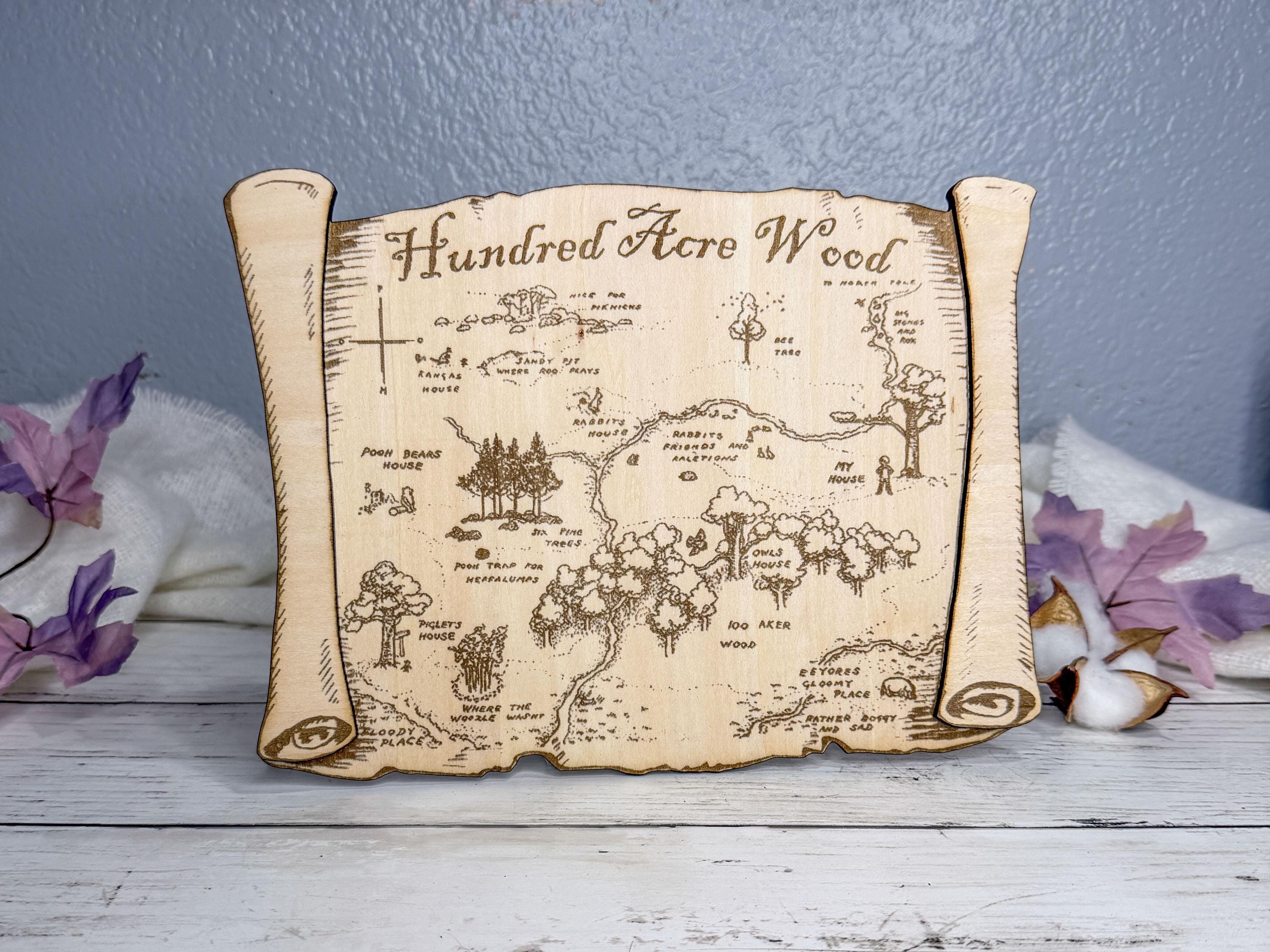 Choose Fantasy Map Engraved in Disney Inspired or BookTok Designs | Wooden Maps