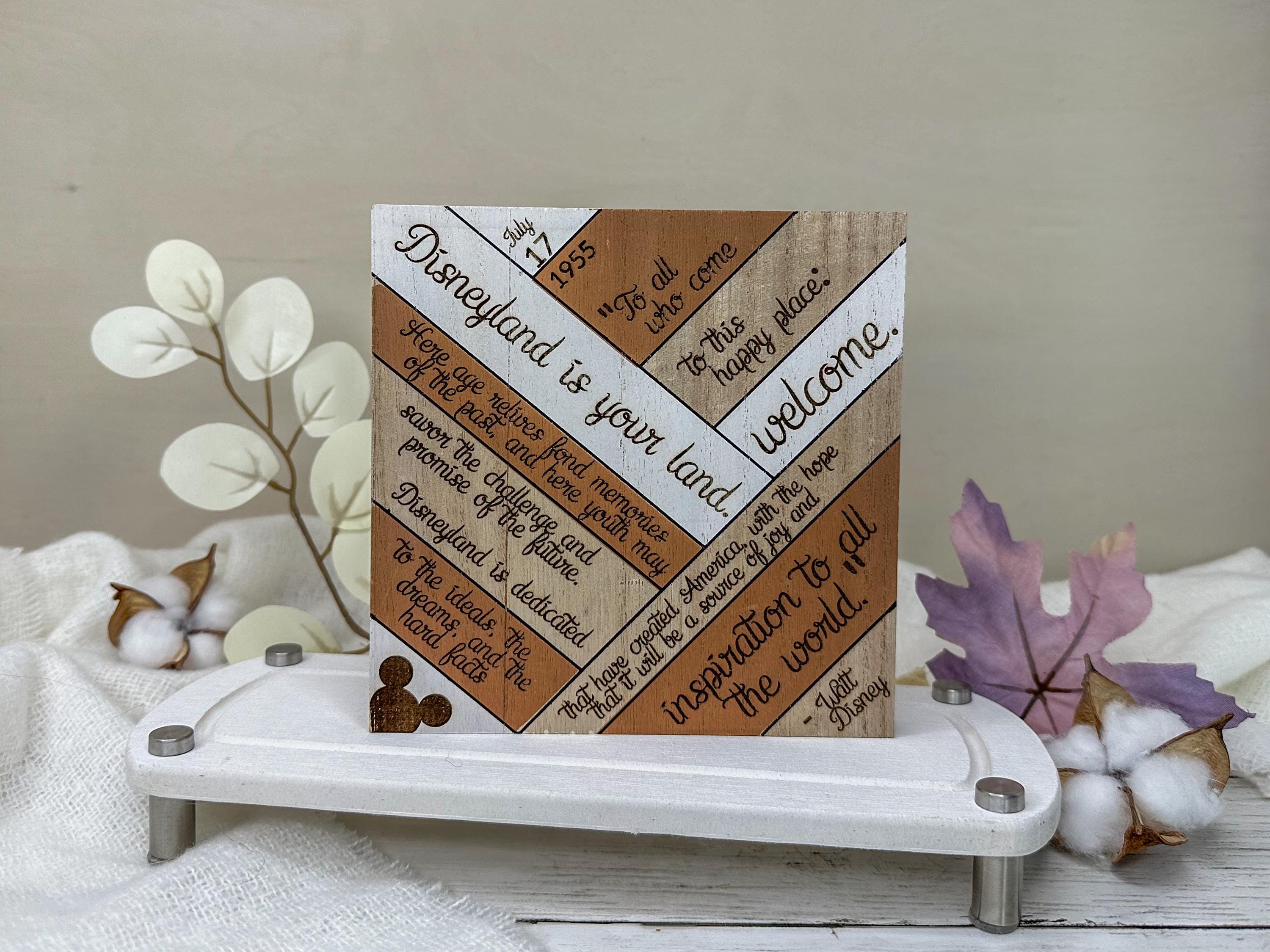 Disneyland Dedication Quote Home Decor | Standing Desk Sign Art with a Quote from Walt Disney