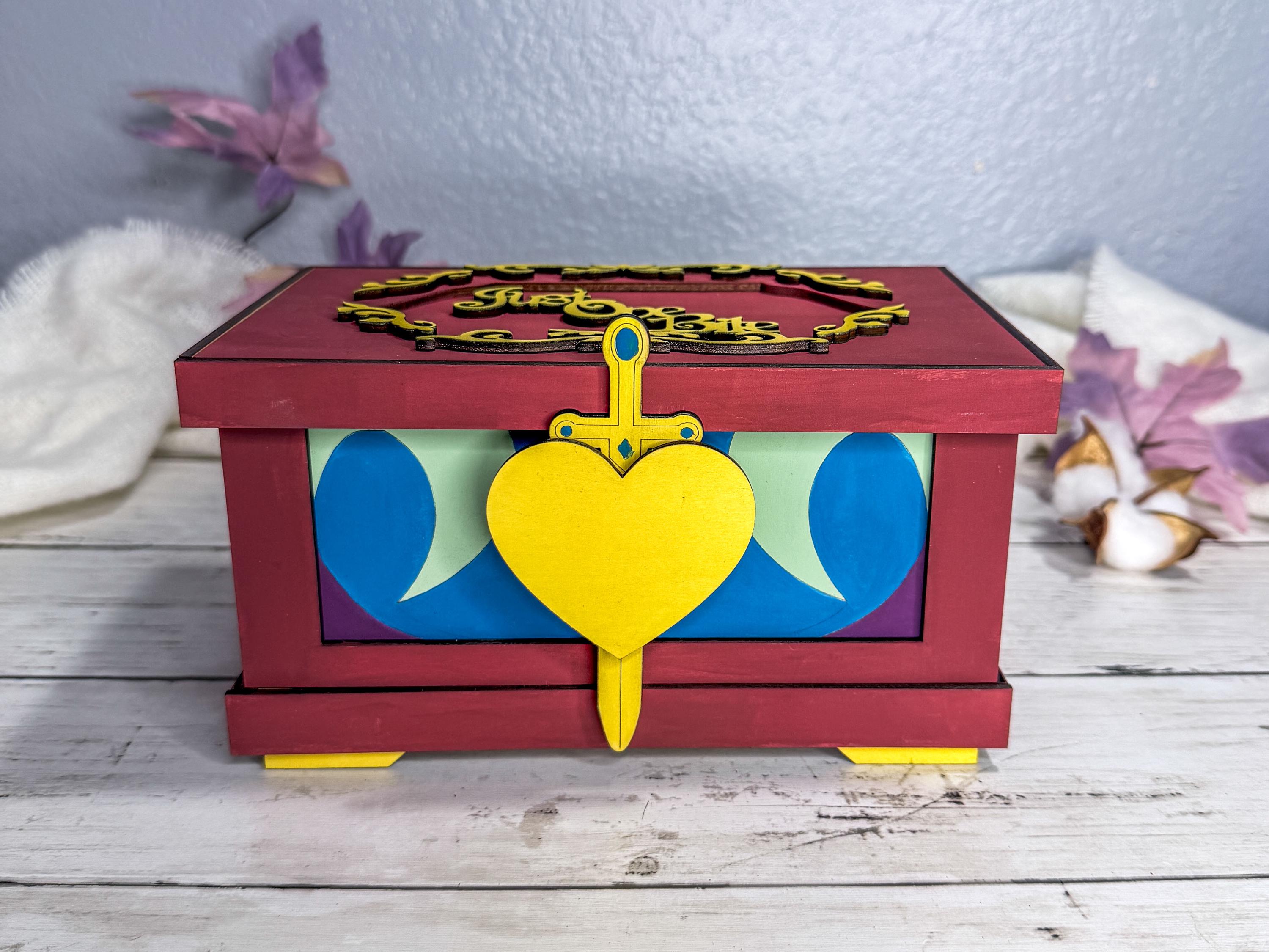 Evil Queen Heart Box Replica Inspired by Snow White | Wooden Keepsake Box for Villain Lovers