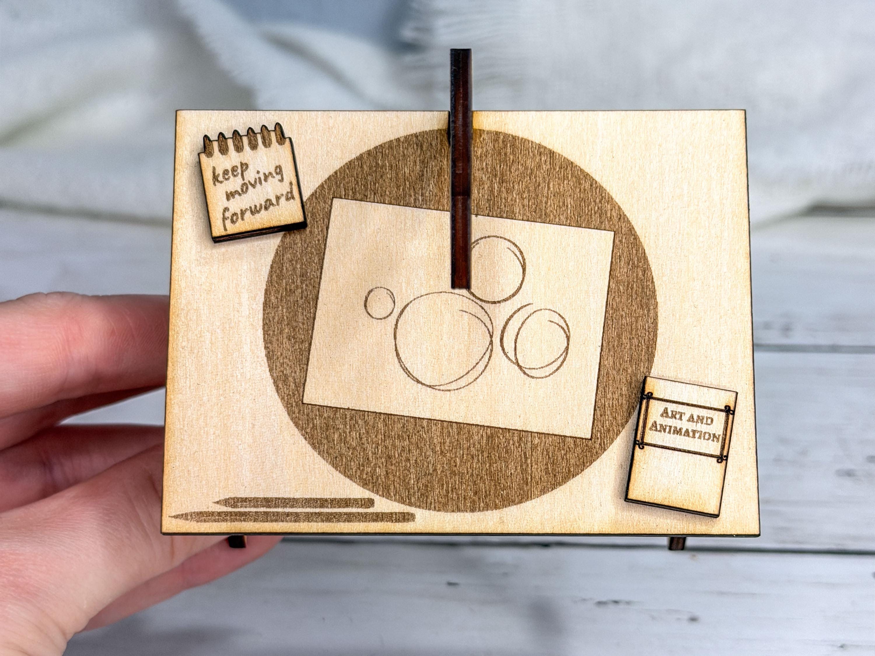 Miniature Animator Desk | Artist Diorama Inspired by Disney Animators with a Hidden Tribute to Walt Disney