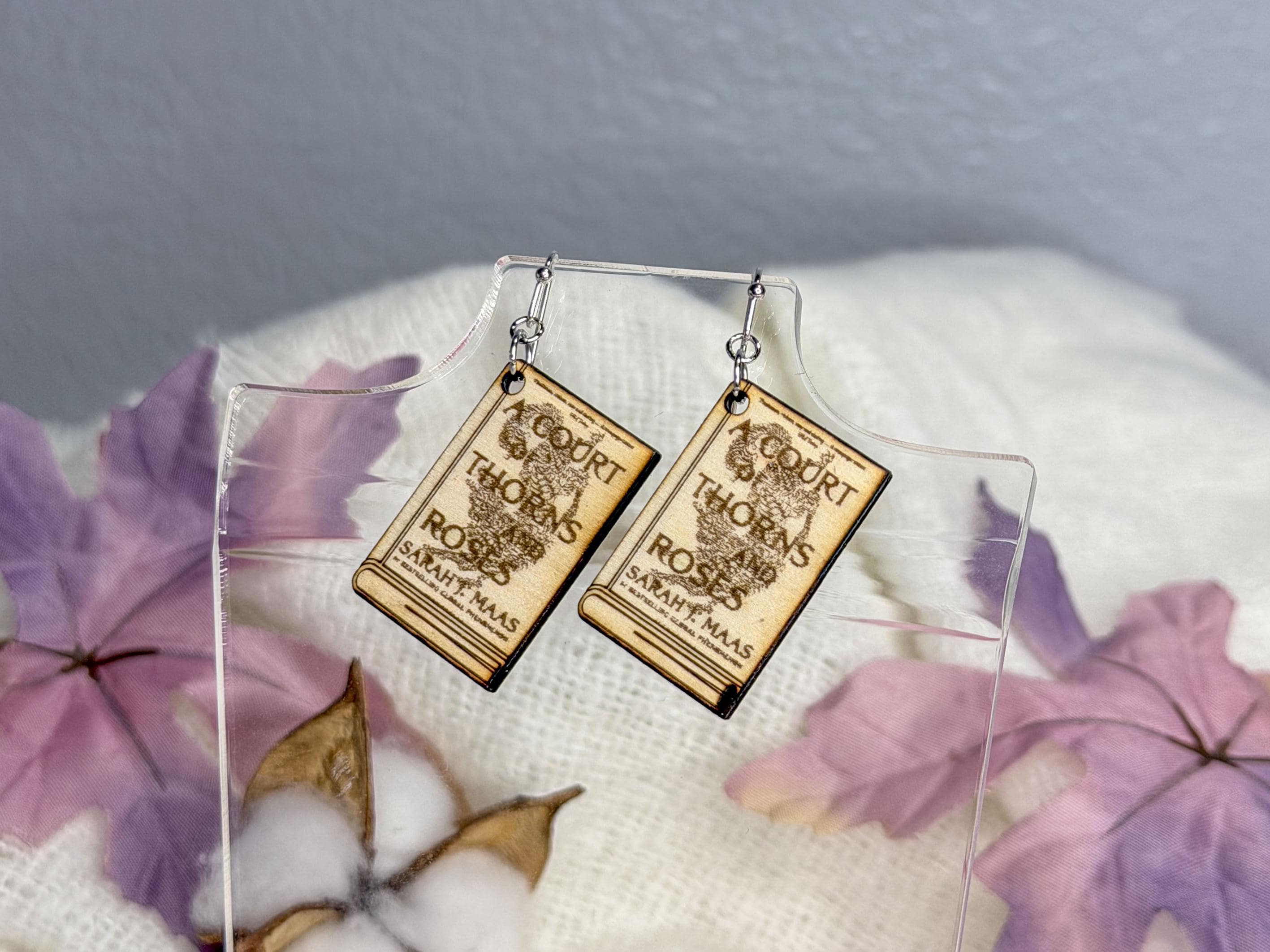 ACOTAR Inspired Book Cover Earrings | Fantasy Bookish Gift for Readers & BookTok Lovers