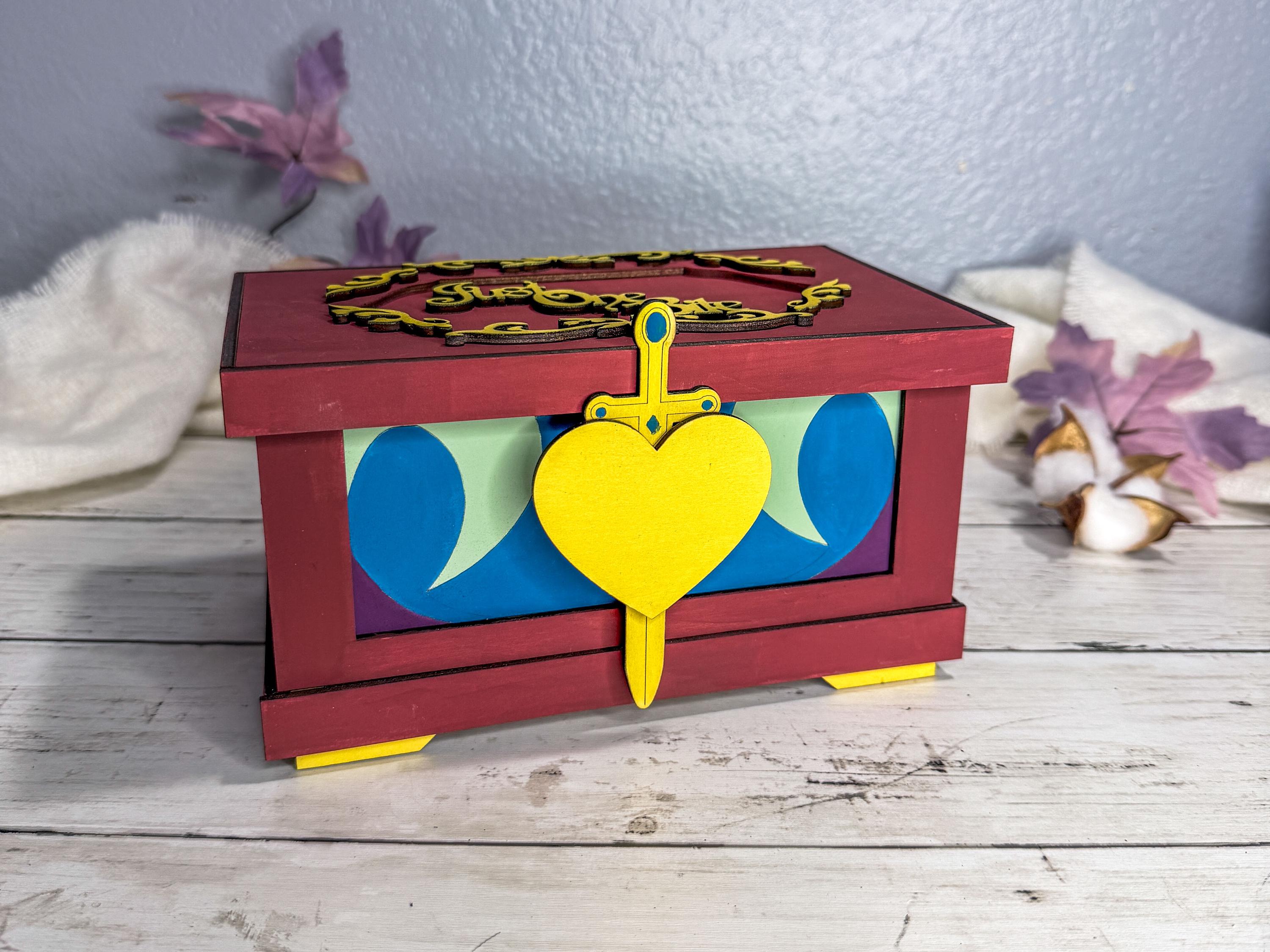 Evil Queen Heart Box Replica Inspired by Snow White | Wooden Keepsake Box for Villain Lovers