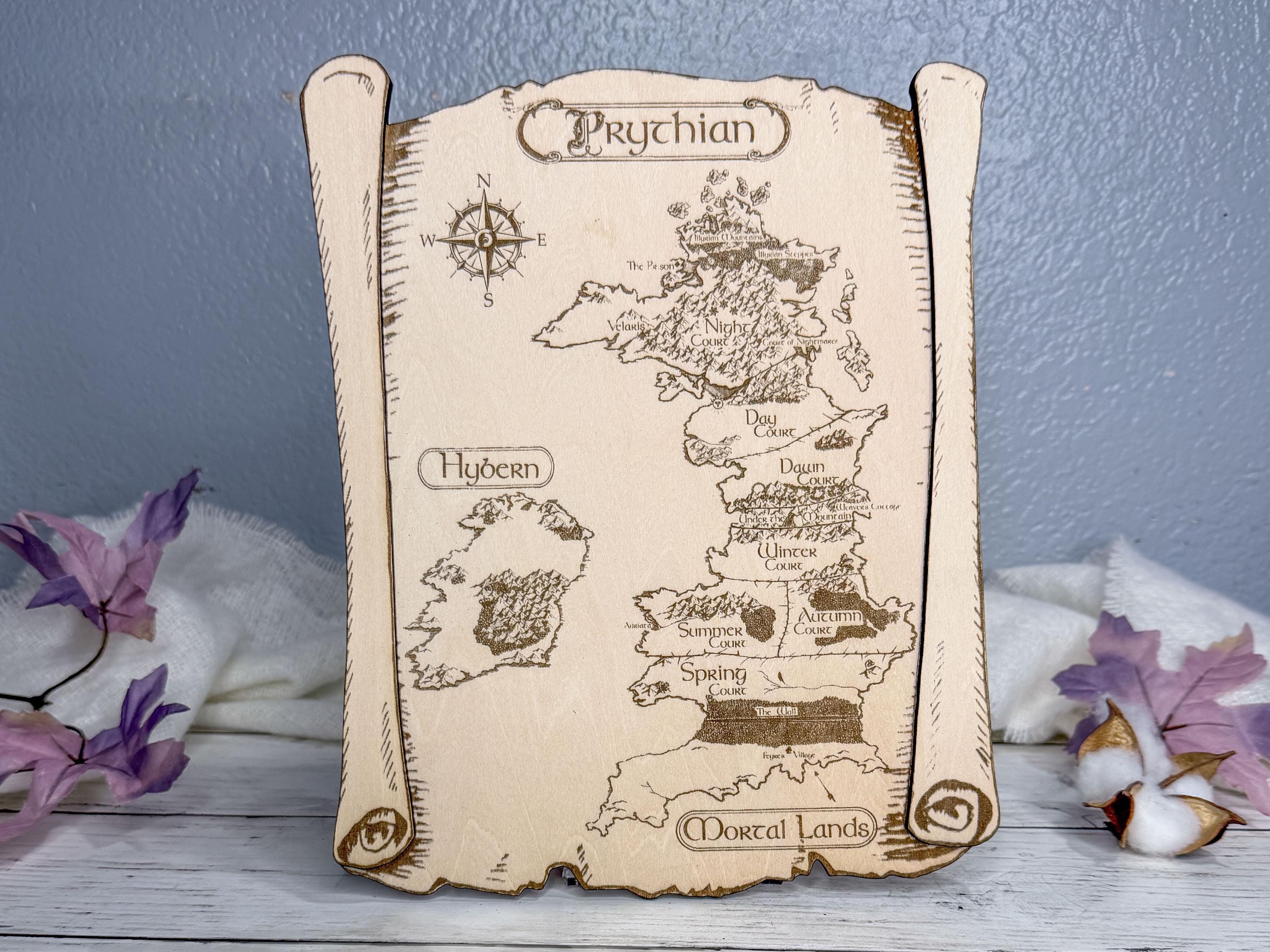 Choose Fantasy Map Engraved in Disney Inspired or BookTok Designs | Wooden Maps