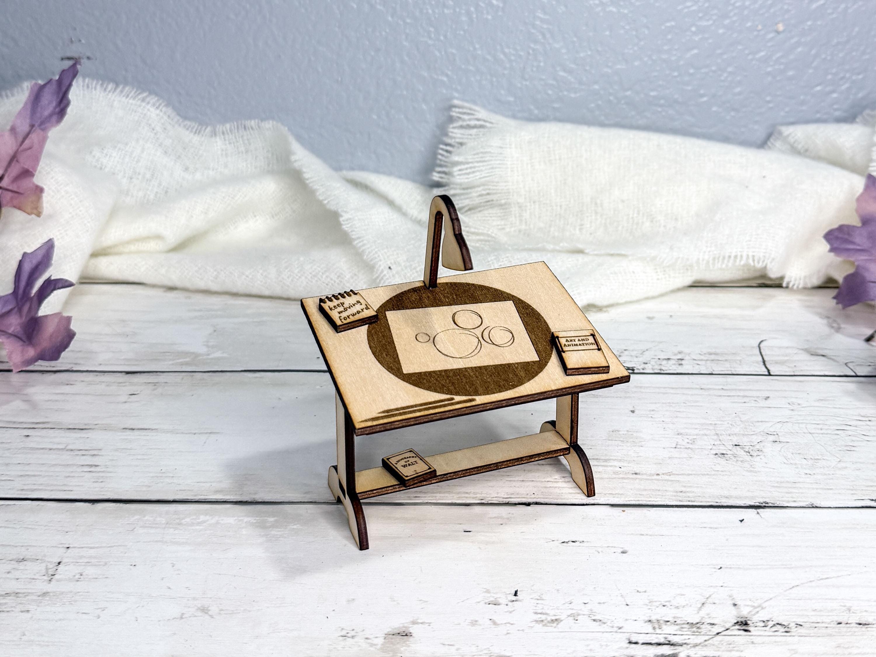 Miniature Animator Desk | Artist Diorama Inspired by Disney Animators with a Hidden Tribute to Walt Disney