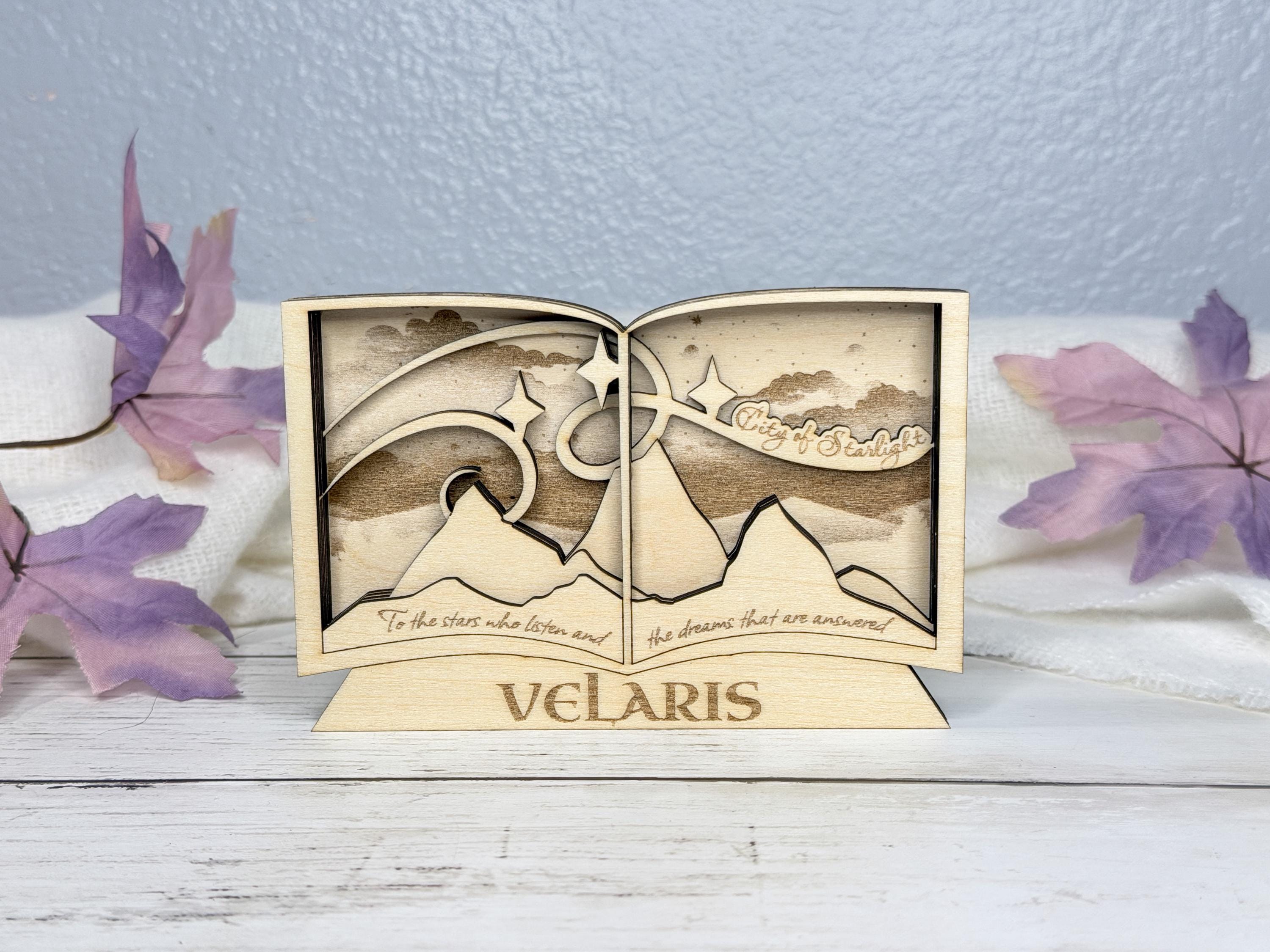 Velaris Inspired 3D Layered Art | ACOTAR Fantasy Decor Night Court Wooden Display | Book Nook Decor Gift for Fantasy Readers