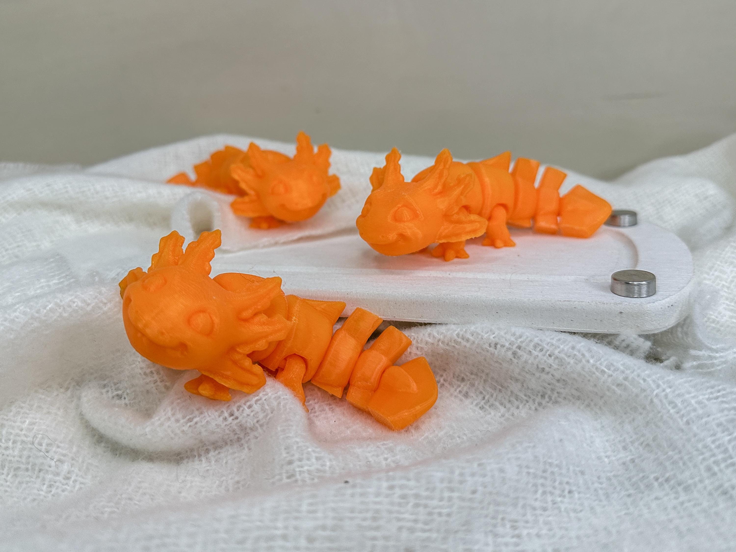 3D Printed Axolotl Fidget Toy: Flexible Animal Gift for Kids