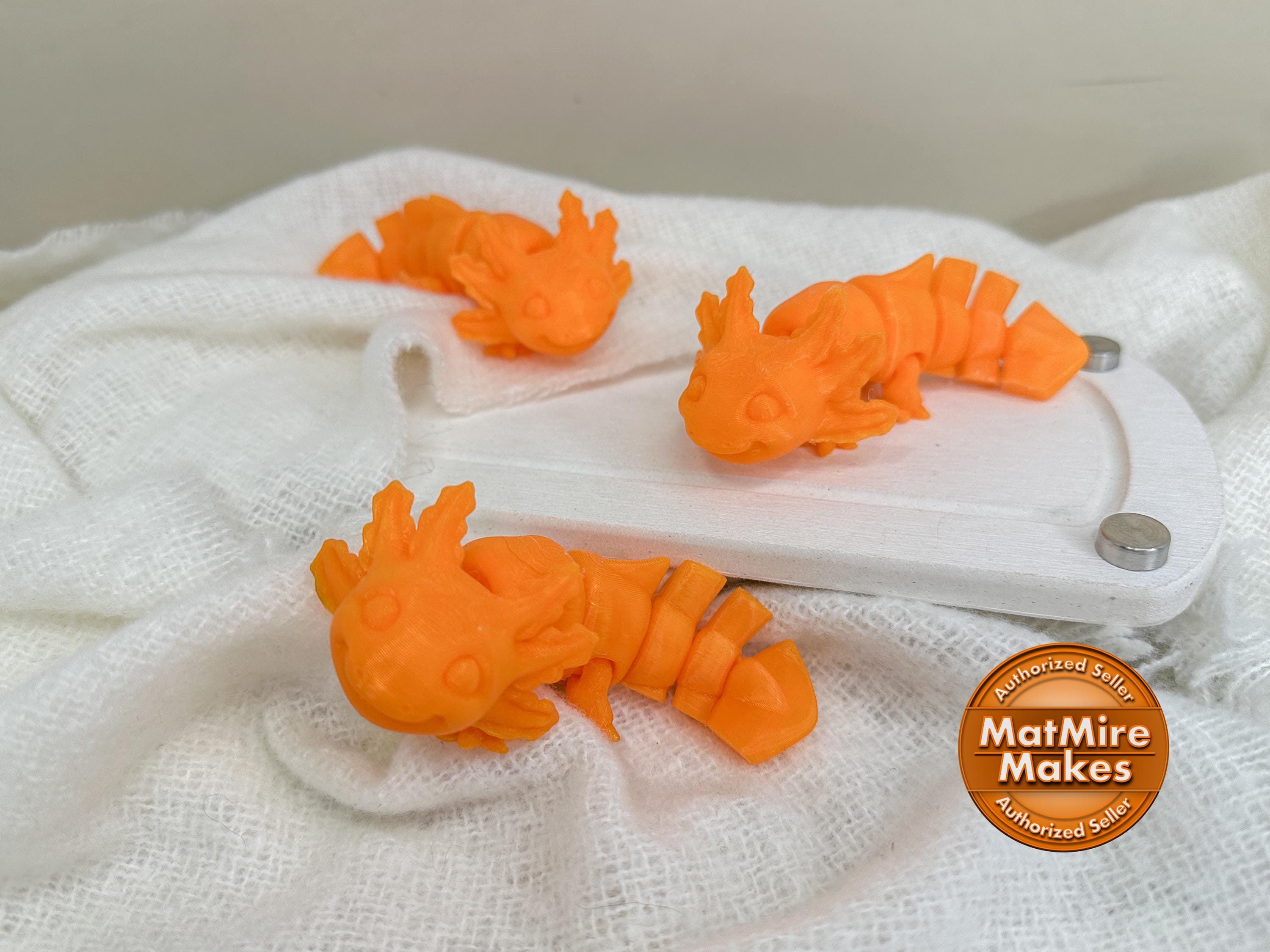 3D Printed Axolotl Fidget Toy: Flexible Animal Gift for Kids