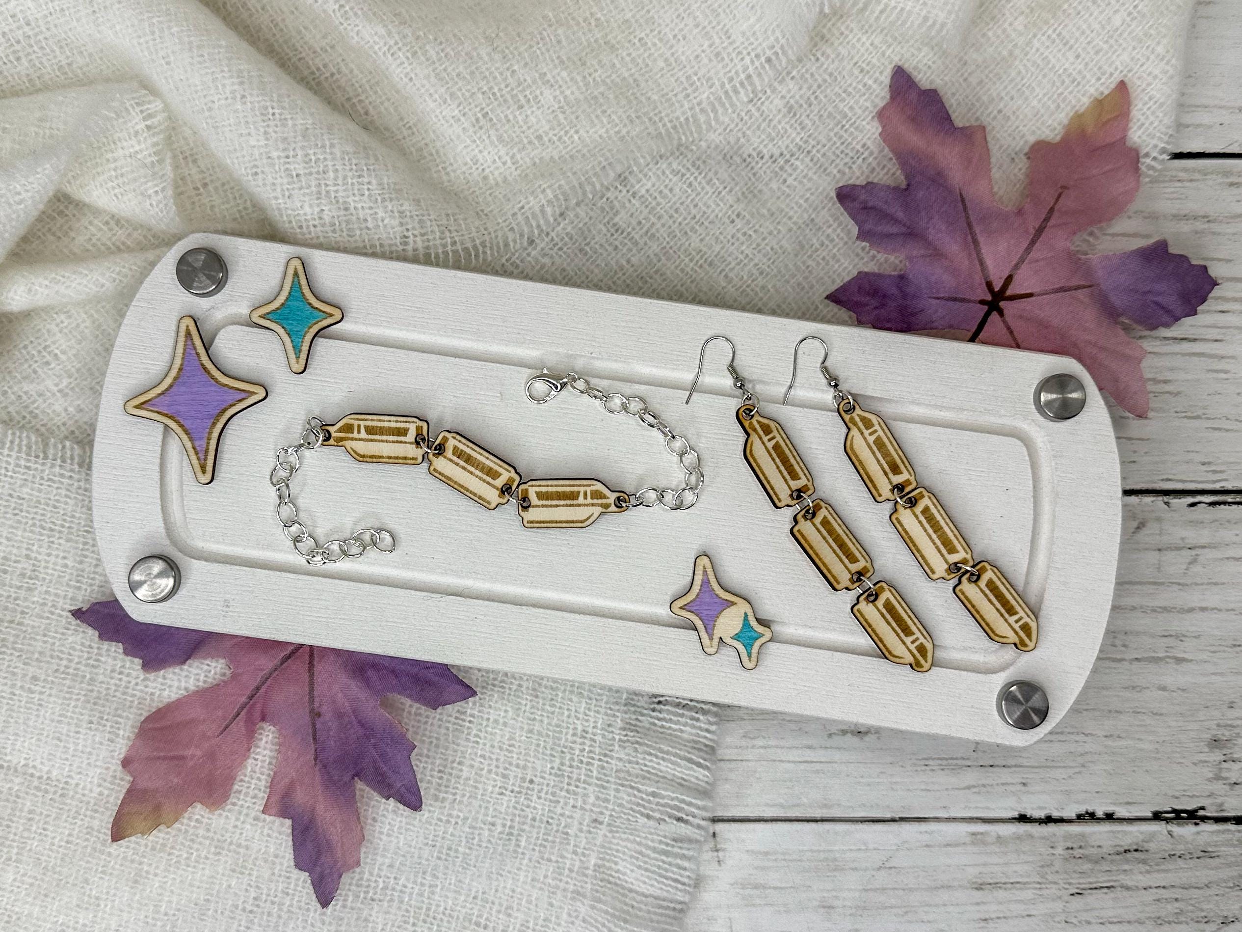 Monorail Bracelet | Inspired by Disney Park | Laser Engraved Wood Jewelry Gift