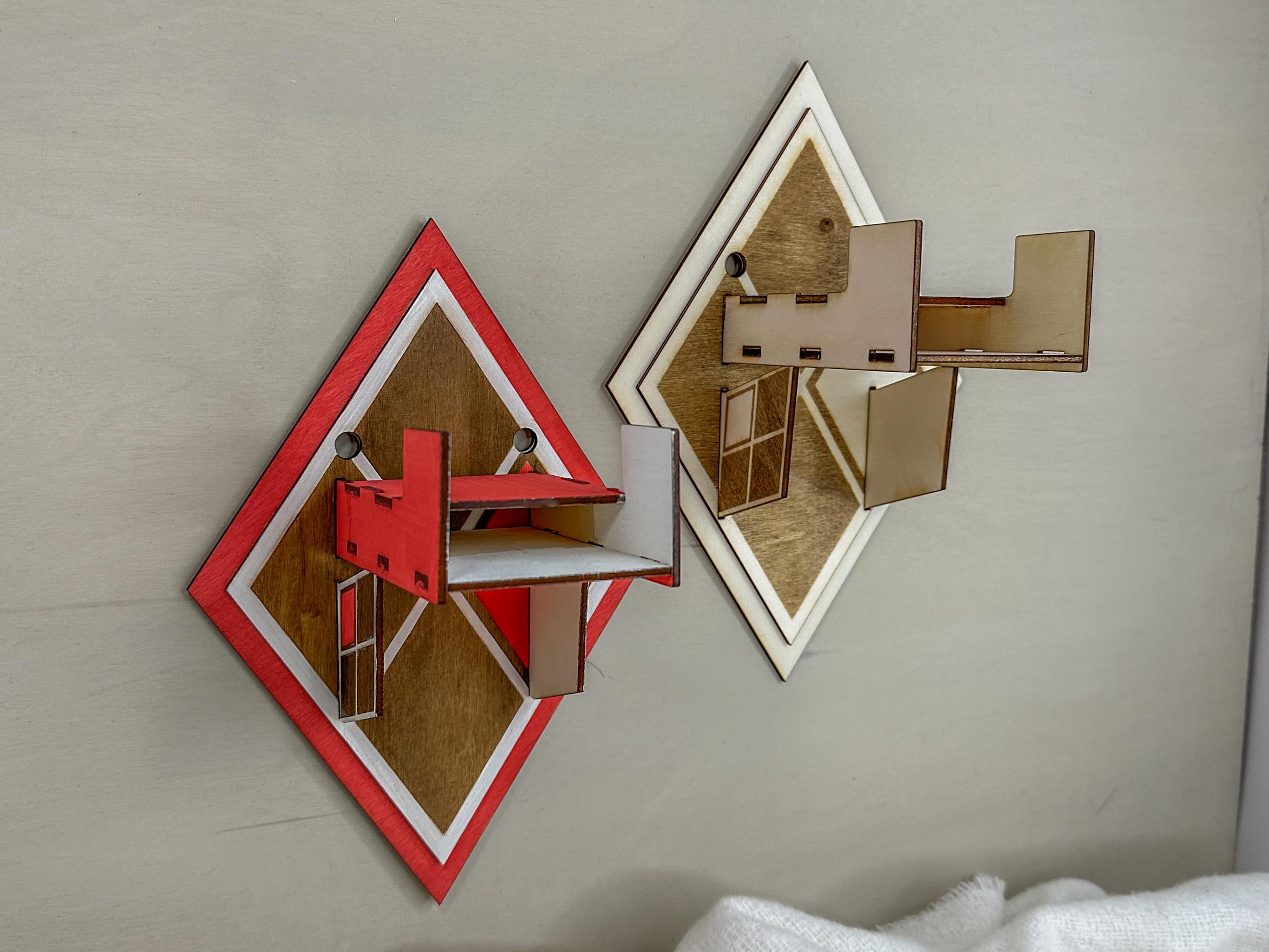 Red & Black Harlequin Diamonds Headset Holder or Controller Holder