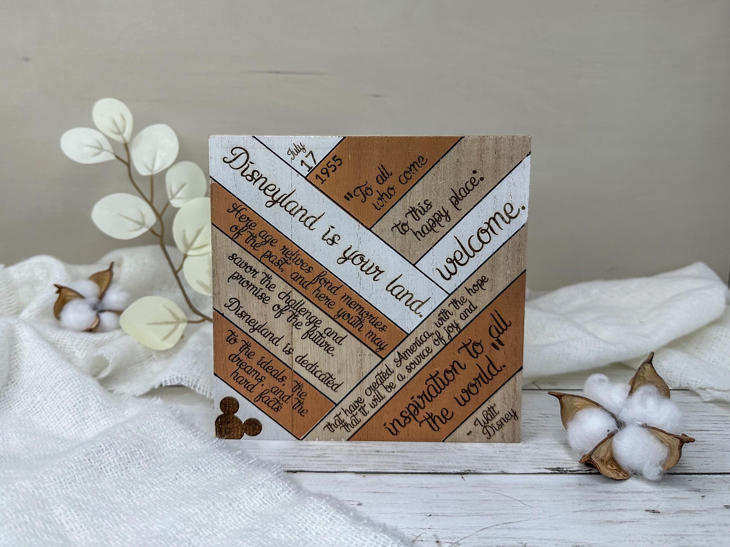 Disneyland Dedication Quote Home Decor | Standing Desk Sign Art with a Quote from Walt Disney