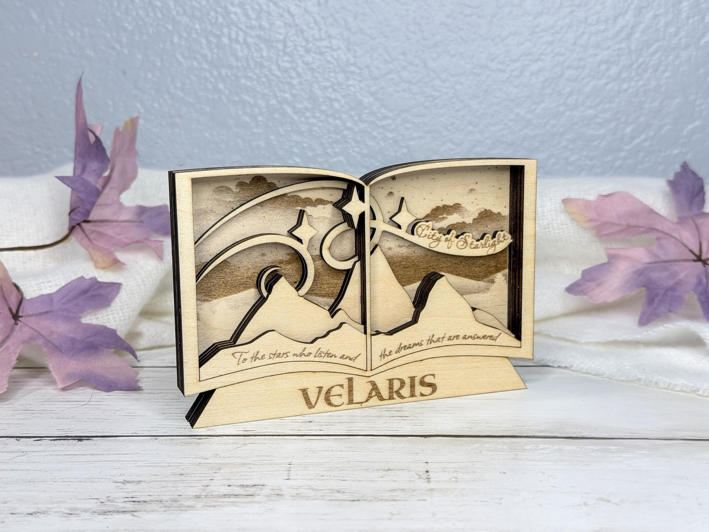Velaris Inspired 3D Layered Art | ACOTAR Fantasy Decor Night Court Wooden Display | Book Nook Decor Gift for Fantasy Readers