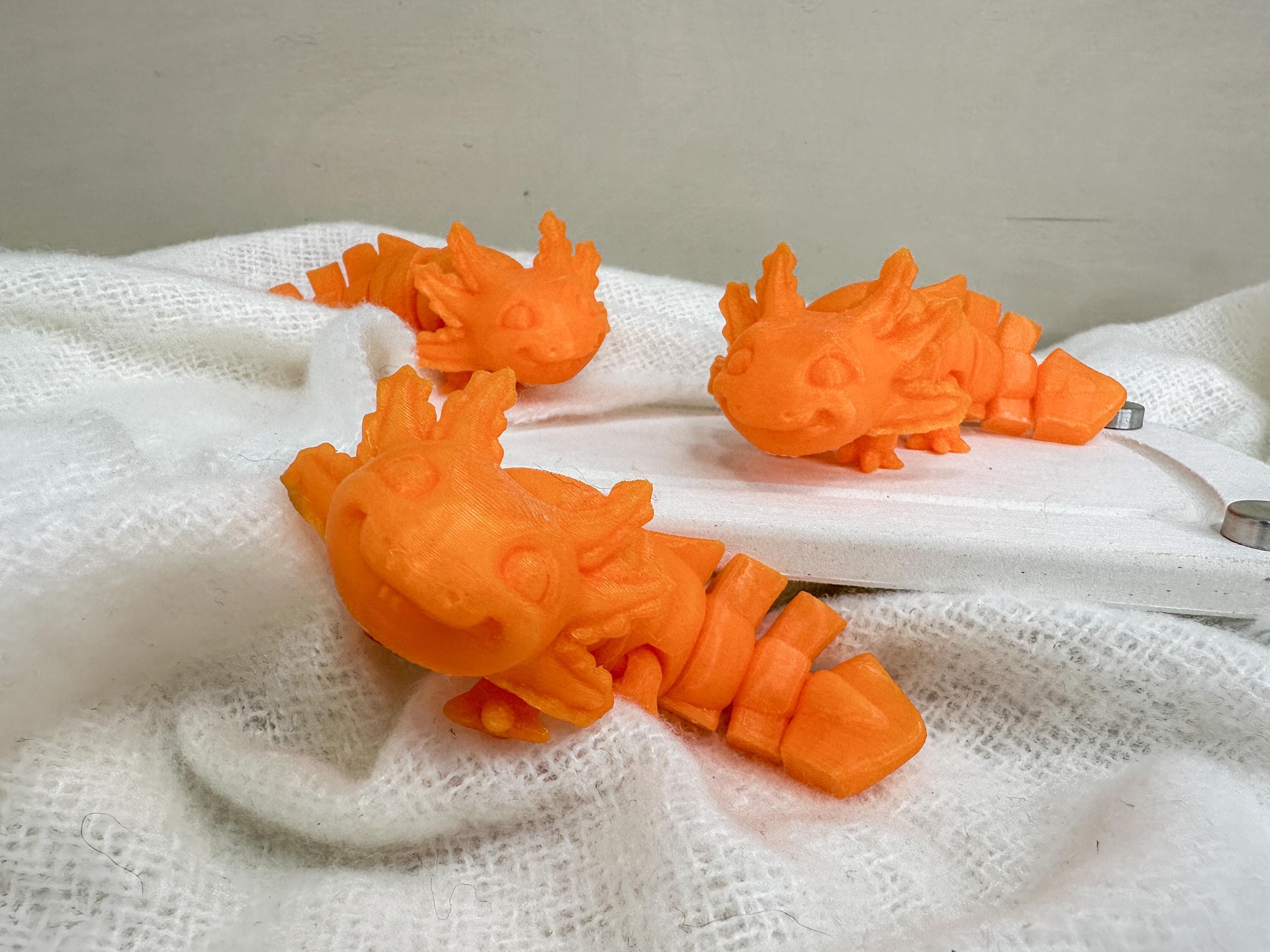 3D Printed Axolotl Fidget Toy: Flexible Animal Gift for Kids