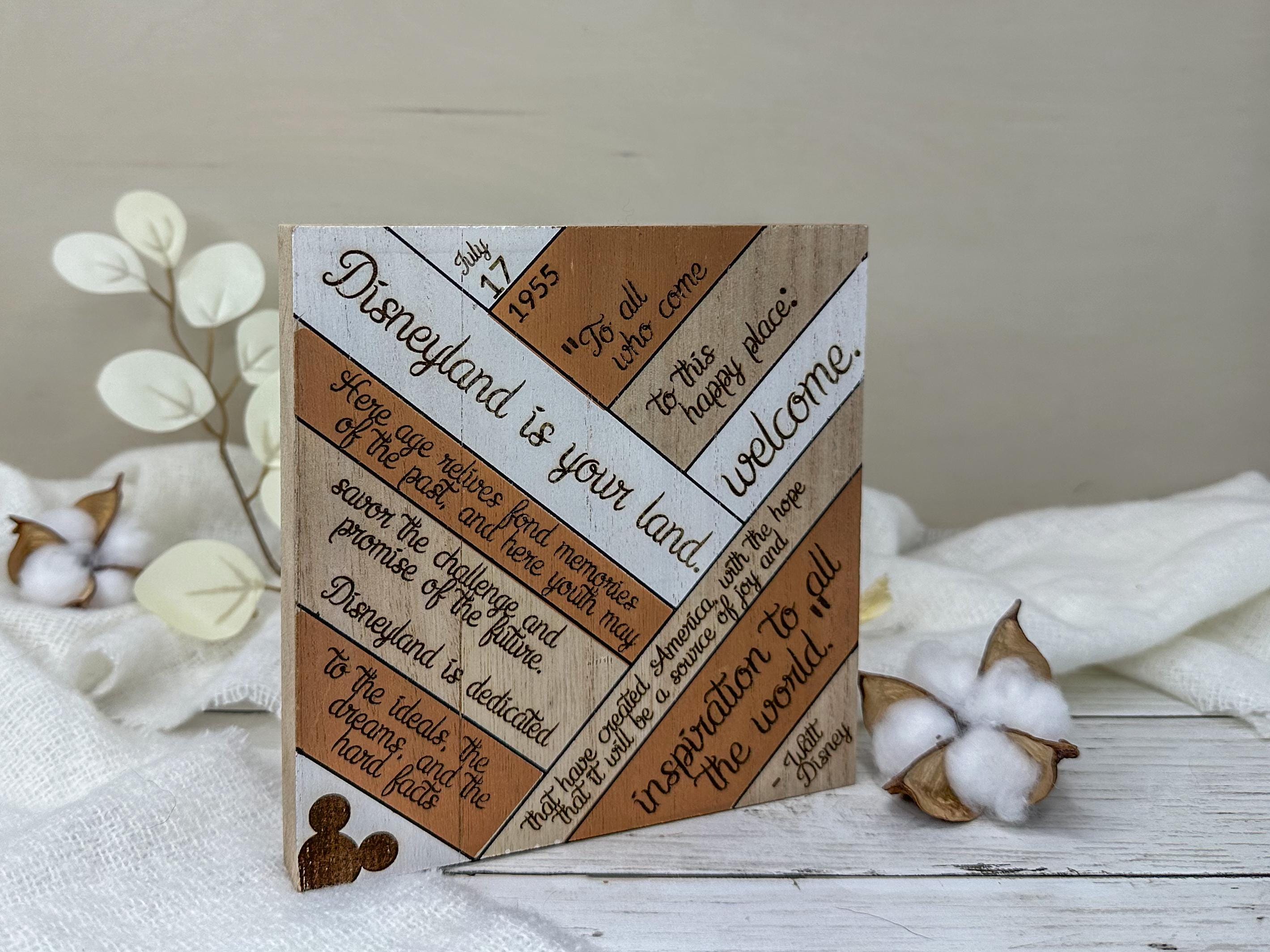 Disneyland Dedication Quote Home Decor | Standing Desk Sign Art with a Quote from Walt Disney