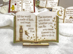 Miniature Book Decor: Hand-Painted Literary Quote Sign from ACOTAR, Frankenstein, Winnie the Pooh