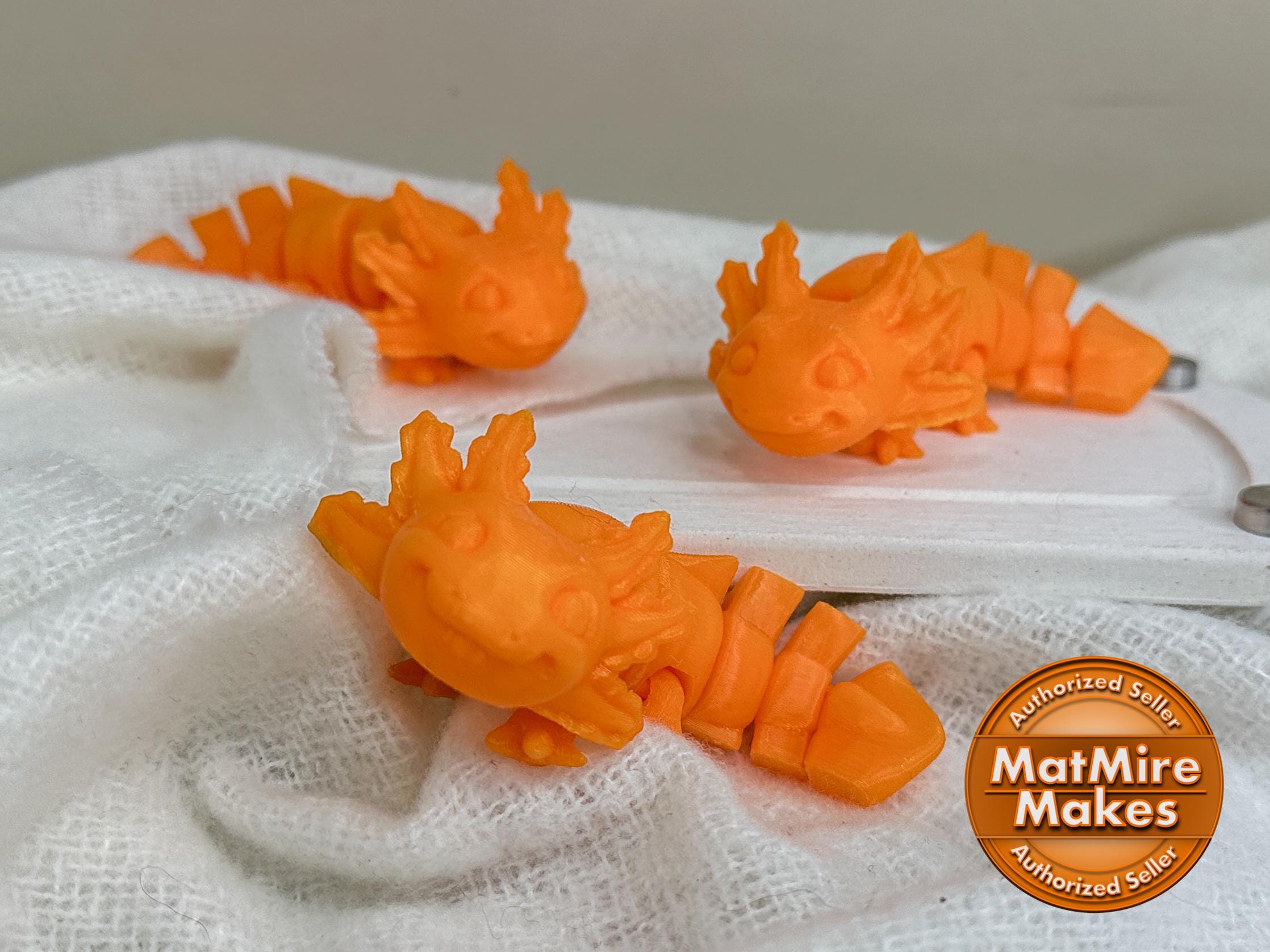 3D Printed Axolotl Fidget Toy: Flexible Animal Gift for Kids
