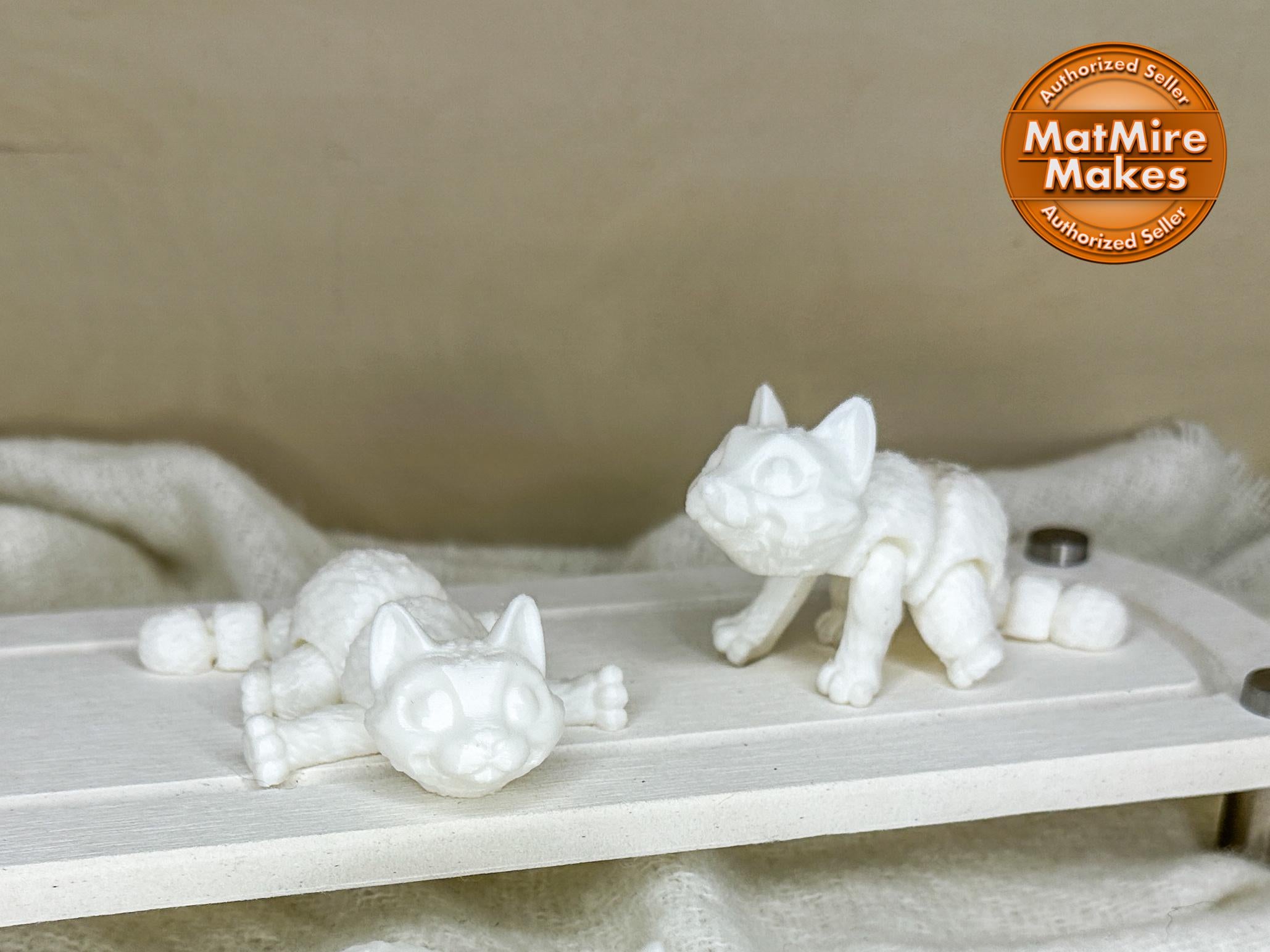 3D Printed Cat Fidget Toy: Flexible Animal Gift for Kids