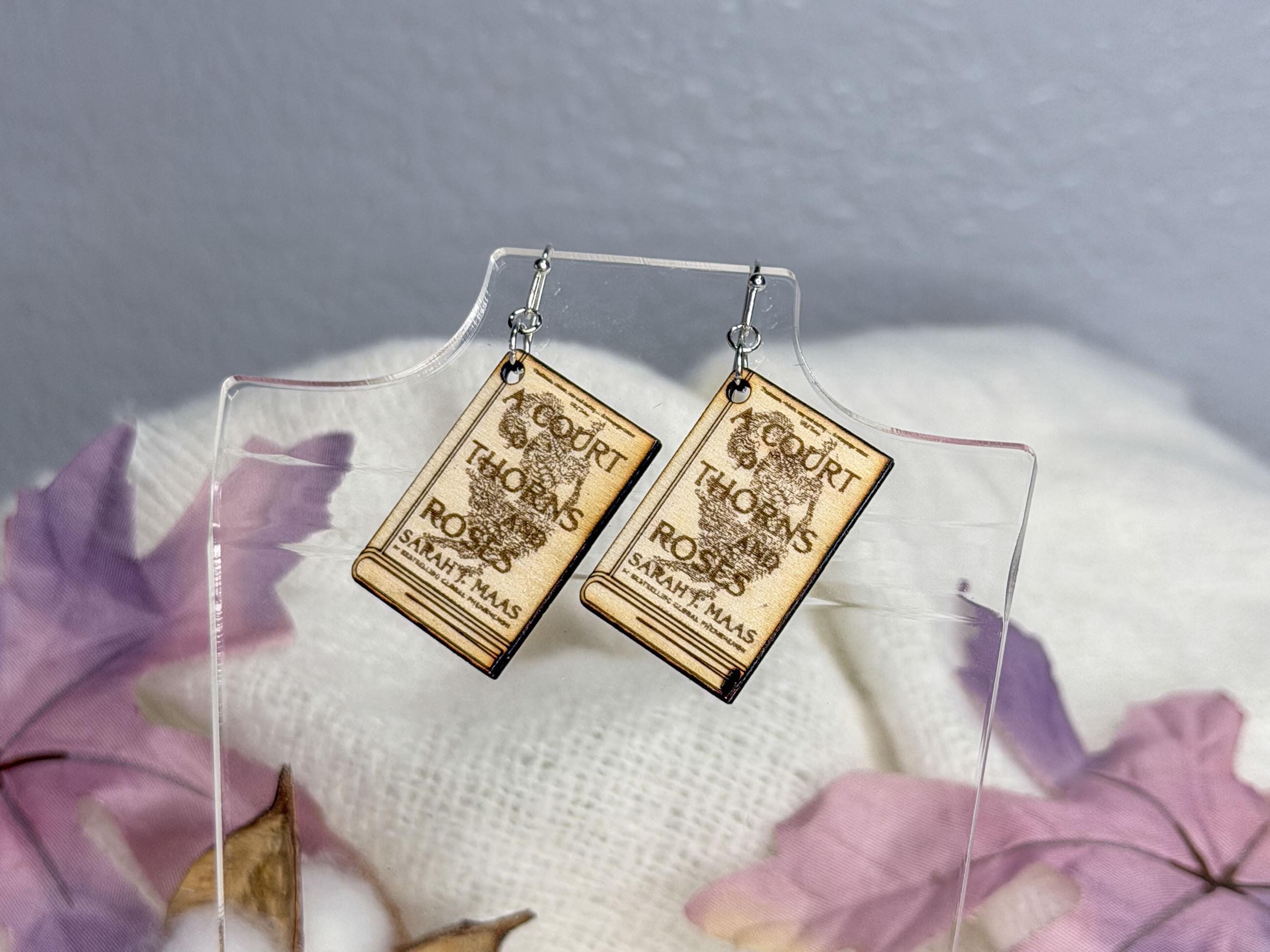 ACOTAR Inspired Book Cover Earrings | Fantasy Bookish Gift for Readers & BookTok Lovers