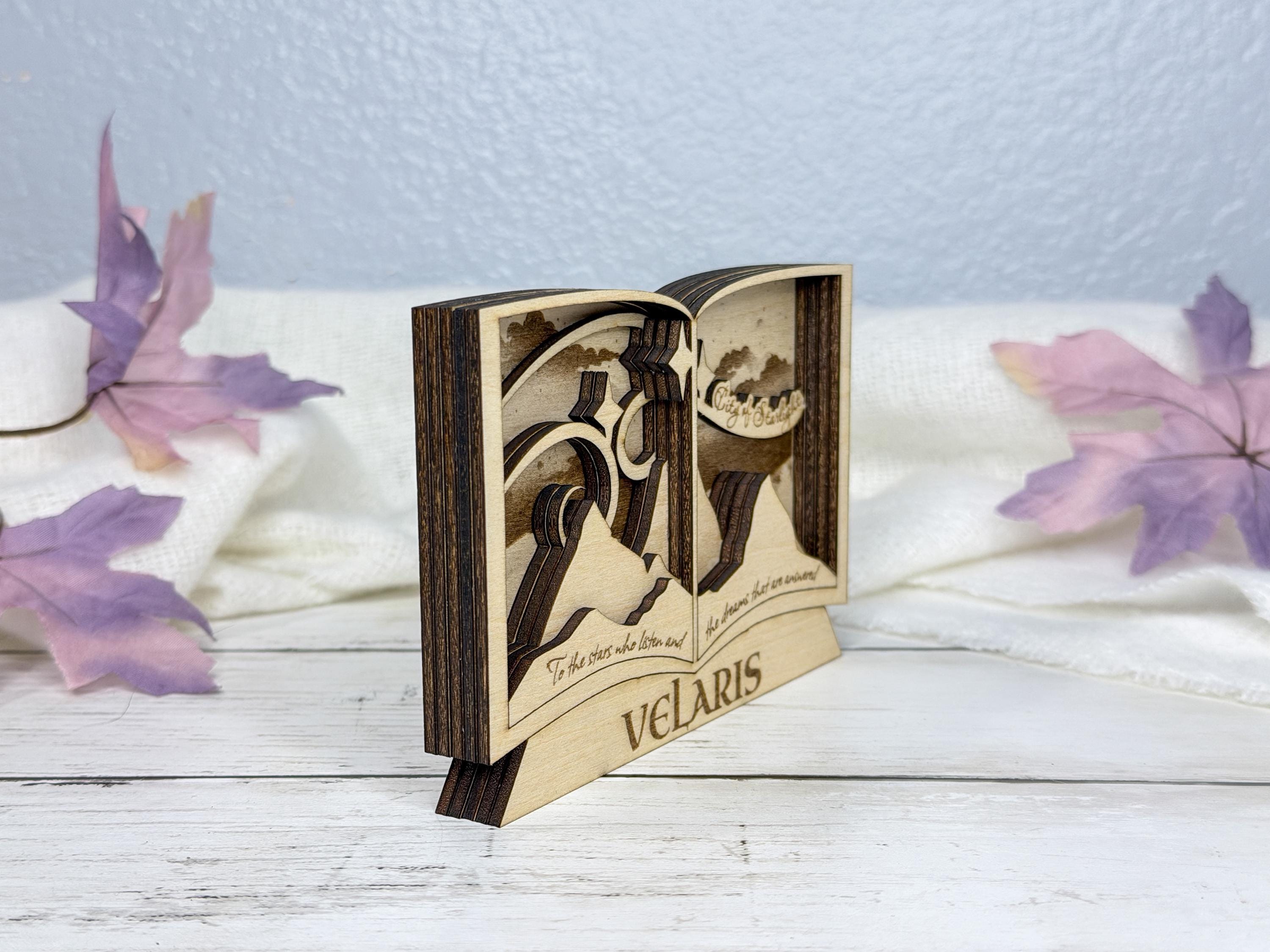 Velaris Inspired 3D Layered Art | ACOTAR Fantasy Decor Night Court Wooden Display | Book Nook Decor Gift for Fantasy Readers
