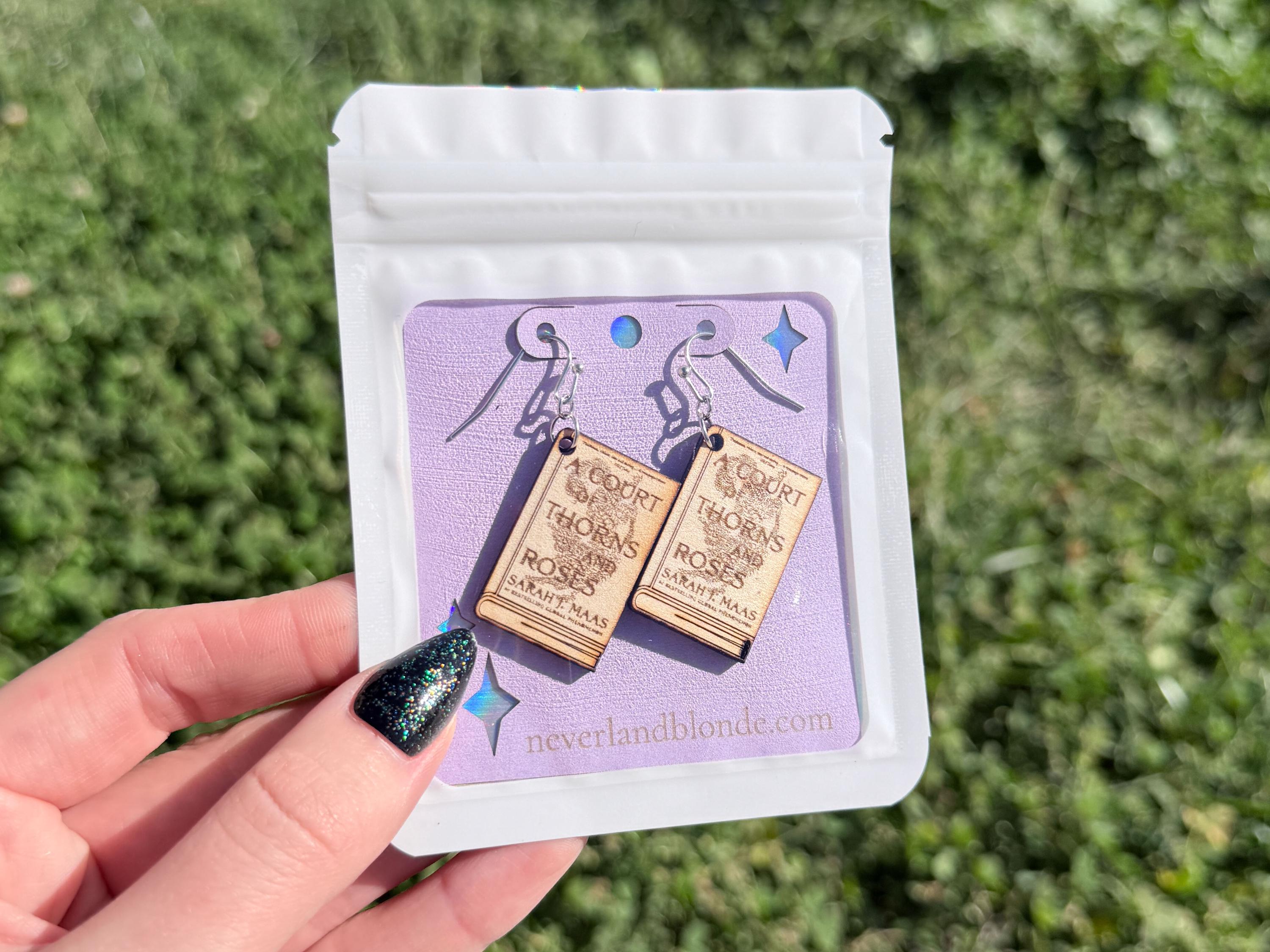 ACOTAR Inspired Book Cover Earrings | Fantasy Bookish Gift for Readers & BookTok Lovers