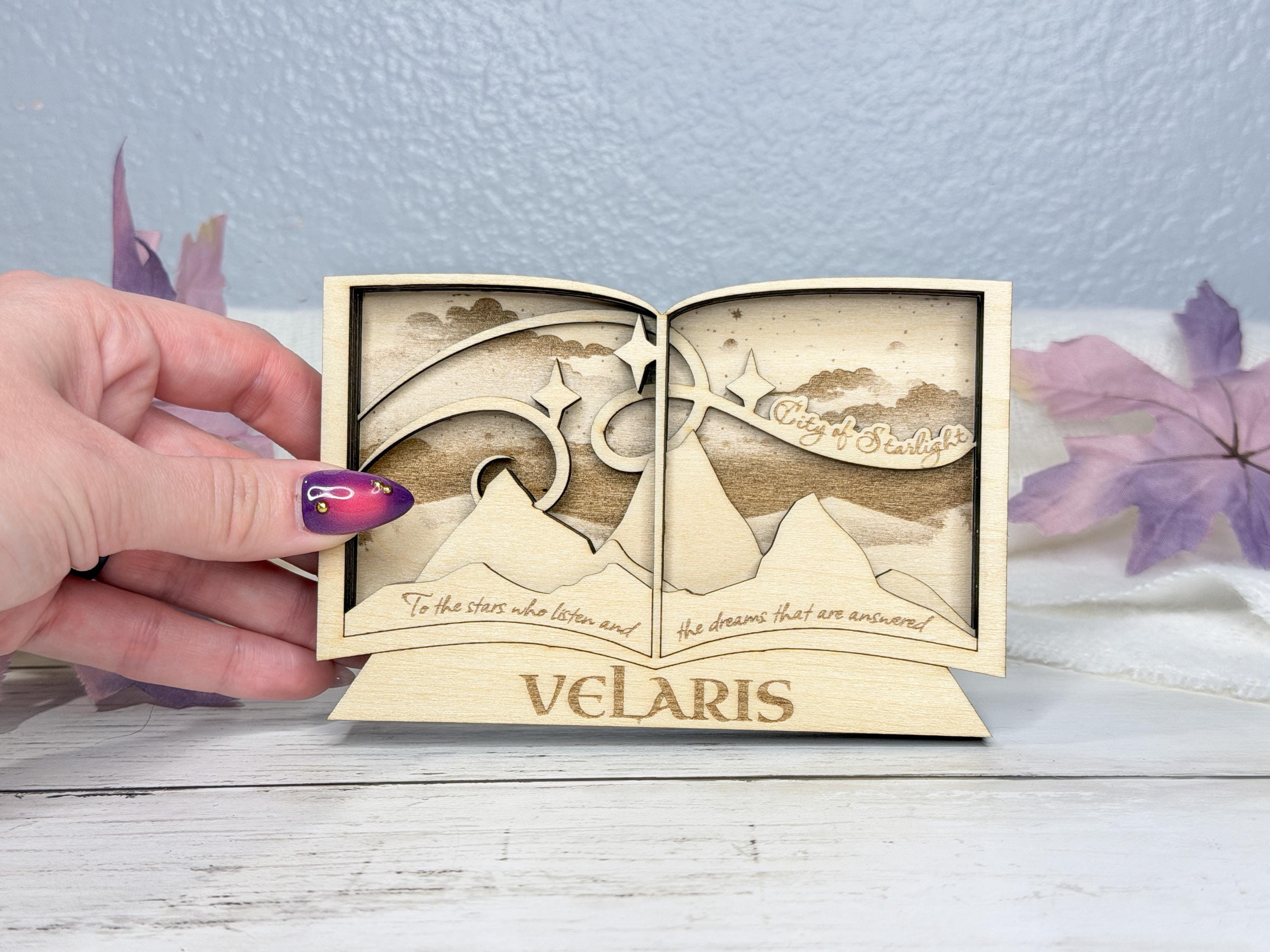 Velaris Inspired 3D Layered Art | ACOTAR Fantasy Decor Night Court Wooden Display | Book Nook Decor Gift for Fantasy Readers