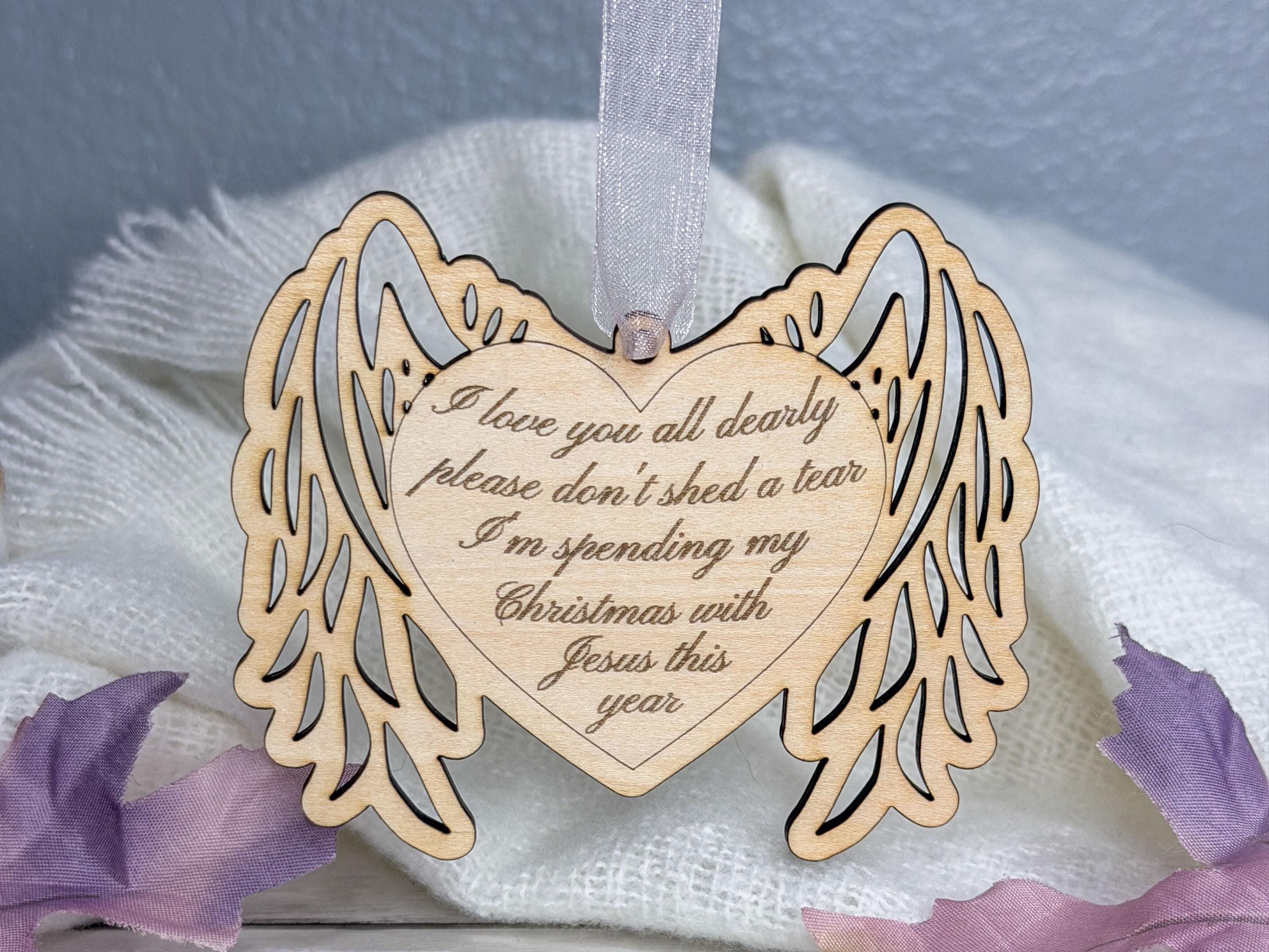Spending My Christmas with Jesus This Year Ornament | Memorial Angel Wings Ornament for Lost Loved One
